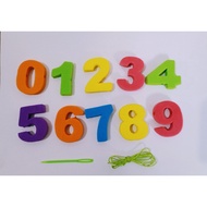 Sponge stringing toys numbers 0-9 // educational toys for children