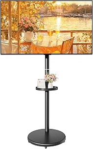 Height Adjustable Rolling TV Stand for 13-43 Inch TV up to 33 Pounds, Portrait to Landscape, Mobile 