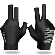 Pool Glove for Left Hand - 3 Finger Billards Glove,Snooker Shooting Glove for Men & Women with Adjus