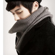 Blessed * Korean Version Bib Style Blended Material Thick Knitted Scarf Pullover Neck Shawl Two Circ