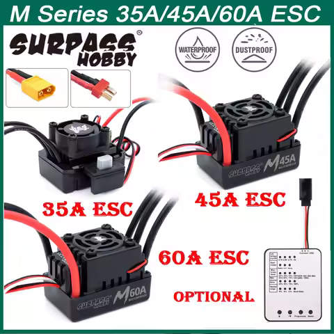 2025 New Surpass Hobby M Series 35A 45A 60A Waterproof ESC 2-3S for 1/10 1/12 1/14 1/16 RC Car F540 