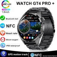 นาฬิกาอัจฉริยะสำหรับ Huawei Xiaomi GT4 Prosmart Watch Men NFC GPS Tracker 1.6 "หน้าจอ HD IP68อัตราการเต้นหัวใจกันน้ำโทรผ่าน BT 2024ใหม่