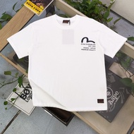 EVISU/God of Fortune 2026 Round Neck Short-Sleeved T-Shirt Couple Style Men Style Simple Basic Contr