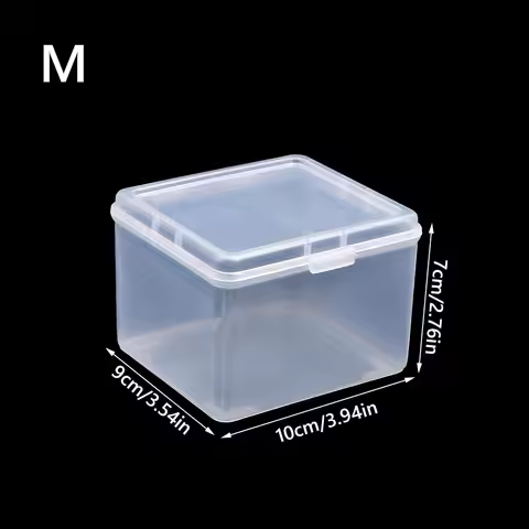 1Pcs with Lid Storage Box Rectangular Shape Multi-purpose Storage Case Plastic Clear Small Thing Con