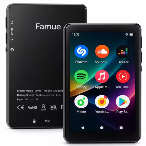 Famue PA03 Android Bluetooth MP3/MP4 Player Lossless Audio| 2.8" Screen | 48GB | WiFi | YouTube/Twit