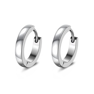 GIUMKA-Plain Earrings-C Buckle-White Steel Jewelry-MF20031-3MM