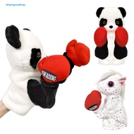 [SYS]Animal Hand Puppet Interactive Panda Shape Hand Puppet with Sound Effects Soft Filling Boxing Puppet for Kids