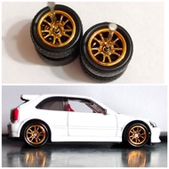 Tayar Getah Rubber Wheels Rims Mugen MF10 Sport Rim JDM Axle Size 10mm Hot Wheels Matchbox