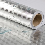 Waterproof Oil-Resistant Aluminum Foil Wallpaper Sticker Cubic Model