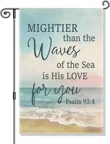 Perfectinsoy Mightier Than the Waves of the Sea Is His Love for You - Psalm 93:4 Garden Flag, Christ