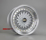 【台灣輪胎王】HellaFlush風格 類BBS RS 15吋 4X100 / 5X100 8J 銀色車邊~可接單訂製