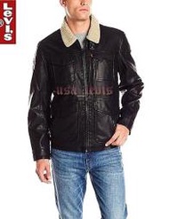 【白毛領保暖絨裡S-XXL號】美國LEVI'S 黑 M-65 軍裝 多口袋 皮衣 防水防寒 長大衣 外套 夾克501