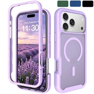 Magnetic Dual Layer Translucent Matte Hard Military Grade Shockproof Protective Case for iPhone 17 P