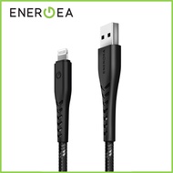 ENERGEA NYLOFLEX Cable Charge &amp; Sync Tough USB Type A to Lightning C89 MFI 30cm / 3m iPhone Cable Black Color