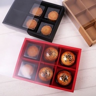 月餅包裝袋 月饼盒 月饼盒子 月饼礼盒 cupcake box 月餅 包裝盒 mooncake packaging box mooncake box 80g 4/6 Pcs Translucent E