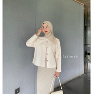 Emely Blazer Crop - Women's Long Sleeve Work Outer Top Korean Style by fatimah