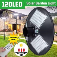 HOMIEE UFO Solar Power Light Post Top Pole Light UFO Remote Control Lampu Solar Waterproof Lawn