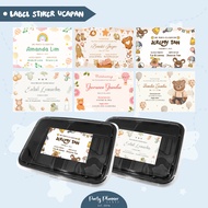 Greeting card one month celebration rice label sticker/ man yue hampers greeting sticker/ one month 