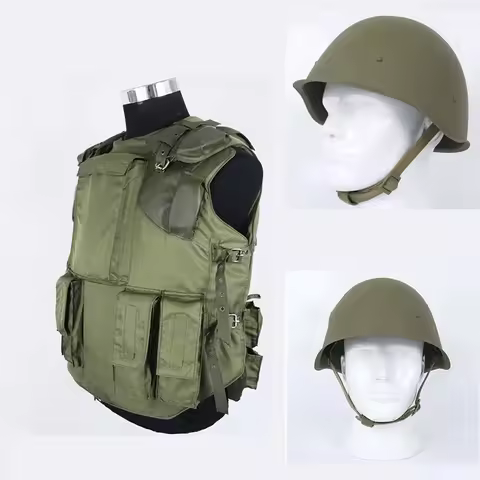 Russian 6b3 Tactical Vest Special Forces Body Armor Combat Protective Vest SSh-40 Steel Helmet Tarko