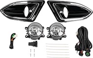 Left & Right Side Fog Light Kit Compatible with Ford Edge 2015 2016 2017 2018 2.0L 2.7L 3.5L Front F