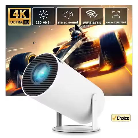 Projector HY300 4K Full HD Android 11 WiFi6 BT5.0 720P 1280*720P HD Home Cinema Outdoor Portable Vid