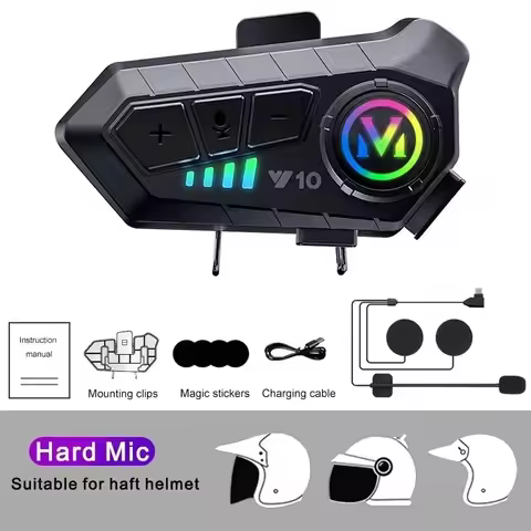 Y10 Motorcycle Helmet Headset 2 Rider Talk Noise Cancelling Intercom Headset Waterproof High-Quality