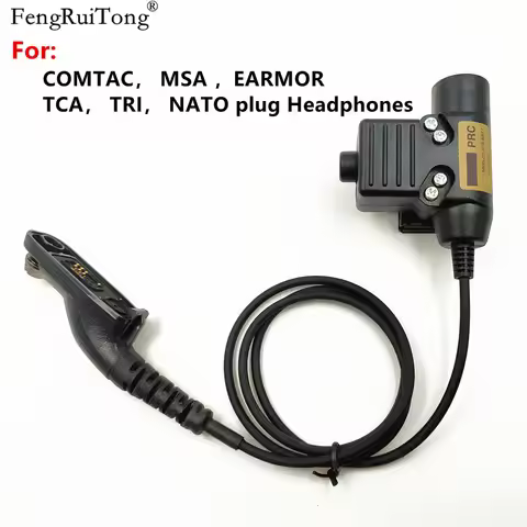 Tactical U94 PTT For COMTAC MSA EARMOR TCA TRI NATO plug headset for Motorola APX6000 XPR6300 DP4800