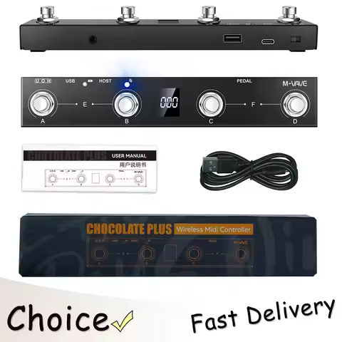 M-VAVE Chocolate Plus Wireless MIDI Controller Plus Keyboard 4 Buttons Foot switch Supports Controll