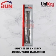 Grendel tanam stainless 6 dan 12 inci grendel tanam pintu kayu dobel