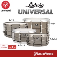 Ludwig Universal กลองสแนร์ Snare Drum Black Nickel / Chrome Plated