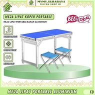 Mymy.Surabaya - Meja Lipat Koper Kaki Kotak | Meja Lipat an Lipat Portable Serbaguna Multifungsi