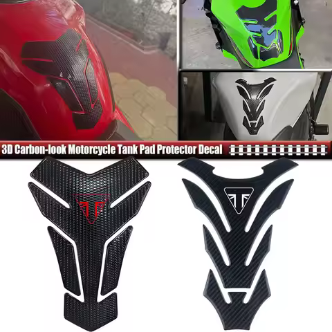 3D Carbon-look Motorcycle Tank Pad Protector Decal Fit For Speed Street Triple 1200 1050 765 675 TIG