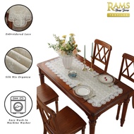 RamsHomeDecor Embroidered Lace / Table Runner / Runner For 4 6 8 10 12 Seater / Table Runner / Bed r