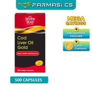 Seven Seas Liver Oil GOLD 500 Softgel Capsules Fish Oil Omega 3 EXP:09/2027 [ fish oil omega3 FARMAS