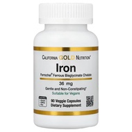 California Gold Nutrition, Ferrochel® Iron (Bisglycinate), 36 mg, 90 Veggie Capsules