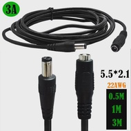 5.5mm x 2.1mm Male to Female Power Cord Extension Cable 2A Cable for 5050 3528 LED Strip CCTV Security Camera