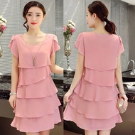 Women Plus Size Midi Dress Pink Elegant Dinner Evening Dresses Black Office Wear Summer A-line All M