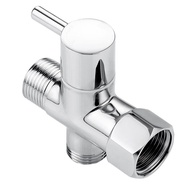 Bidet T Adapter with Shut-Off Valve 3-Way Tee Connector 7/8In X 7/8In X G1/2 for Toilet Bidet Spraye