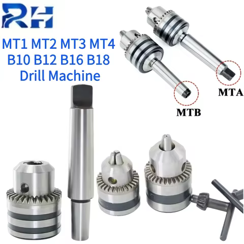 High Quality Morse Tapper Shank Drill Chuck MTA MTB MT1 MT2/3/4 B10 B12/16/18 0.6-6/1-10/1-13/3-16/5