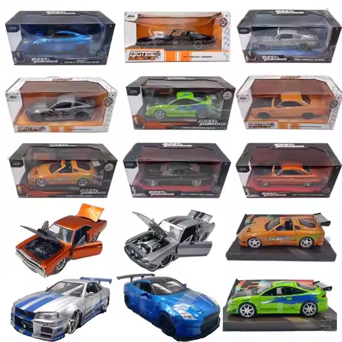 Jada 1:24 Plymouth/Supra/Eclipse/GT500/Mustang Gt/Pontiac Firebird/GT-R R34 R35 Alloy Car Model Holi