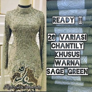 HIJAU CHANTILY SAGE GREEN SANTILI SAGE GREEN BROCADE FABRIC