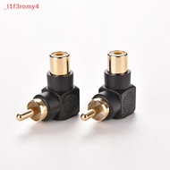 {* {* L1f3romy4} 1 Pcs RCA Male To Female Mf Audio Converter AV Plug 90 New Right Angle