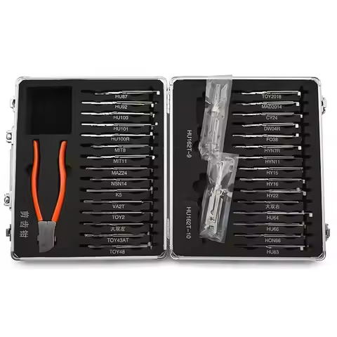 Lishi 32pcs Kit Auto Car Door Lock Pick 2-in-1 Decoder Locksmith Tool