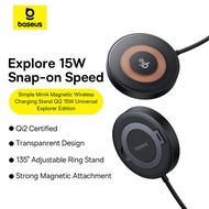 Baseus โทรศัพท์ตั้งได้อย่างรวดเร็วได้รับการรับรองที่ชาร์จแบบไร้สาย Qi2 15W Mag-Netic ที่ชาร์จสำหรับไ