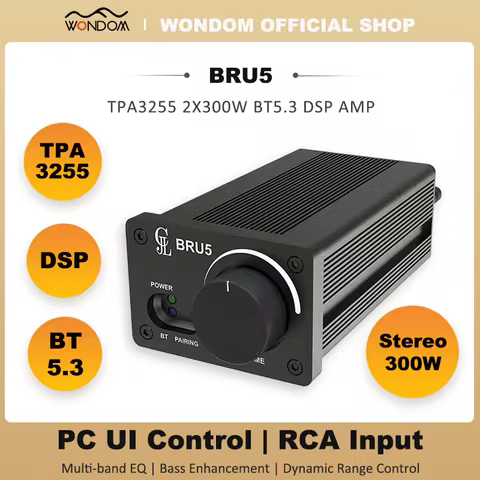 TPA3255 2x300W Bluetooth Amplifier BT5.3 Module 2.0 Stereo High Power DSP PC UI Control RealTime Cla