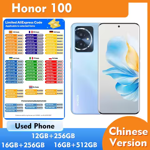 Honor 100 5g 6.7inch 2664x1200px 50MP Sony IMX906 100W 256GB ROM Charge 5000mAh Used Phone