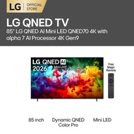 85 inch LG QNED AI Mini LED QNED70 4K Smart TV 2026