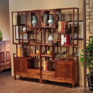 Antique Treasure Solid Wood Office Shelf Pavilion Bat Display Cabinet Tea Chinese Style Shelf Multi-