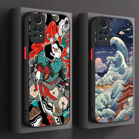 Japan Ukiyo-e Samurai Sea Wave Case For Xiaomi Redmi Note 13 12 Pro Plus 4G 5G 12S 11S 11 10 10S 9 9