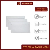 Set of 100 A7 white envelopes 11x19cm